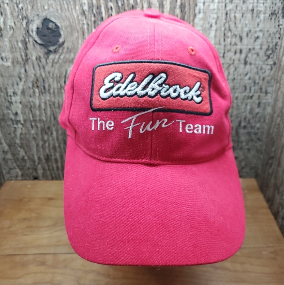 Edlebrock The Fun Team Hat Snapback Red Baseball Cap One Size Adjustable Unisex